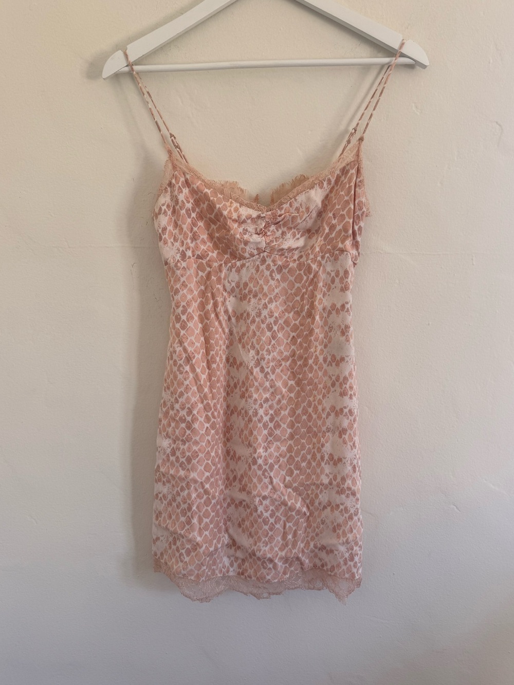 AFRM Blush Pink Lace-Trim Slip Dress
